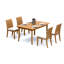 4 Seats 5 Pcs Grade-A Teak Wood Dining Set: 60" Rectangle Table And 4 Lagos Armless Chairs #11LG1300-975483363