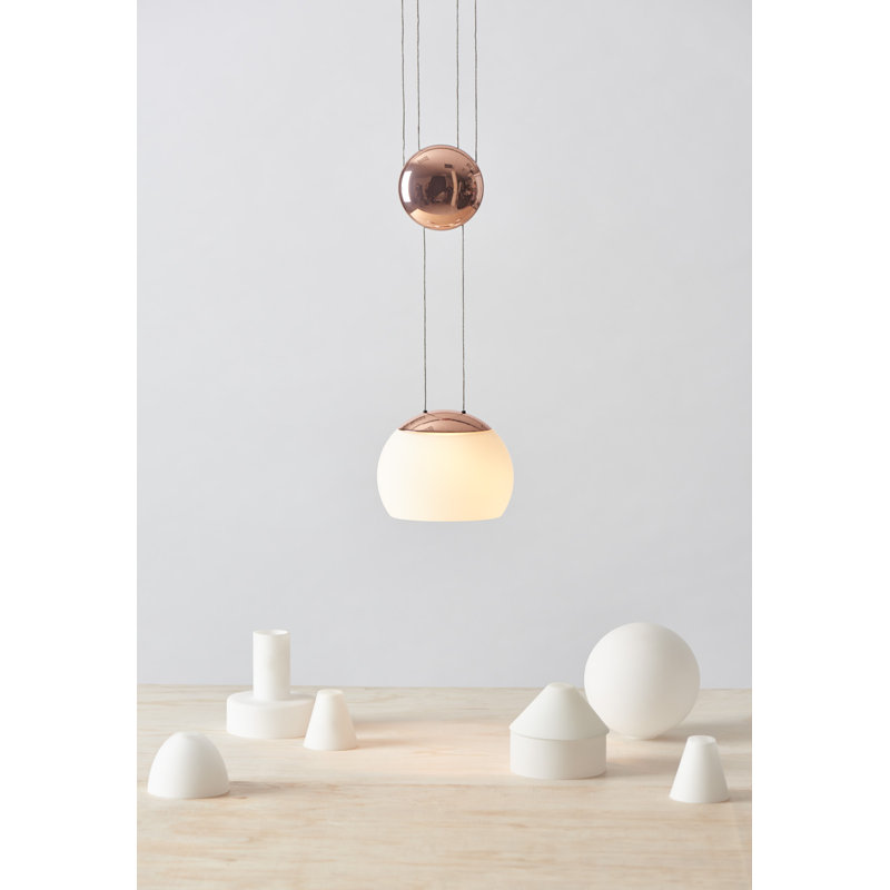 Luminaire suspendu à dôme simple à 1 lumière Kraus, Cuivre