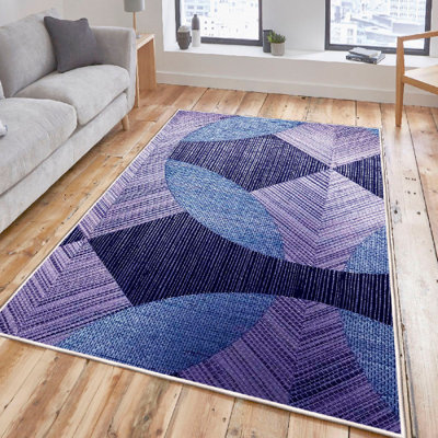 Tapis luxueux 100% coton Wray, 5,9 x 9,2 pieds | 1200 g / m², hauteur des poils de 0,3 po, dessous en PVC antidérapant | Antibactérien, lavable à la machine, rose élégant, orange, bleu et vison | Parfait pour le salon et la chambre à coucher