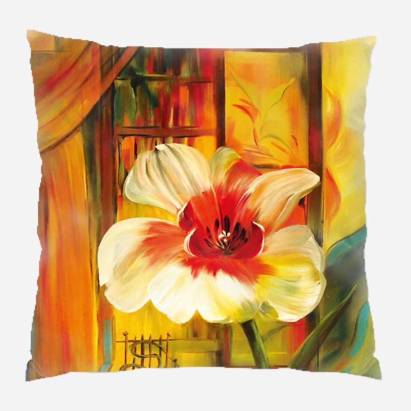  Coussin Flower, Microsuède, Intérieur