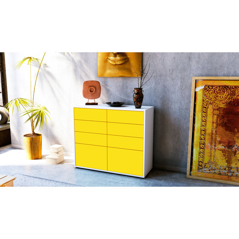 Ravenwood 92cm Sideboard, White/Yellow
