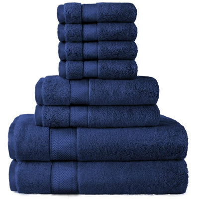 Ensemble de 8 serviettes de bain de luxe avec serviettes de bain et à main Krall, 4 serviettes de toilette turques égéennes Krall