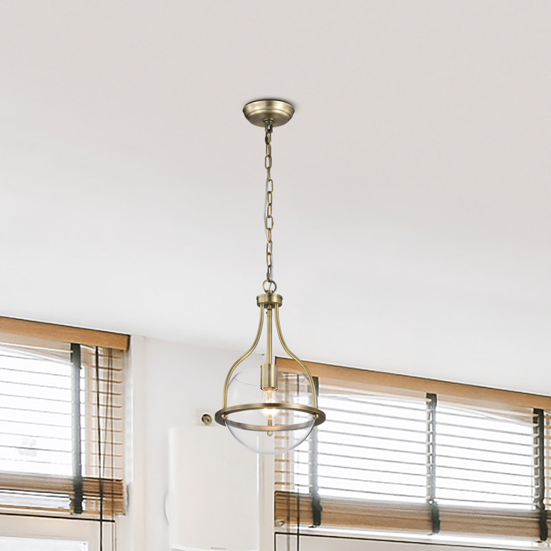 Luminaire suspendu bol 1 lumière Westway, Nickel poli