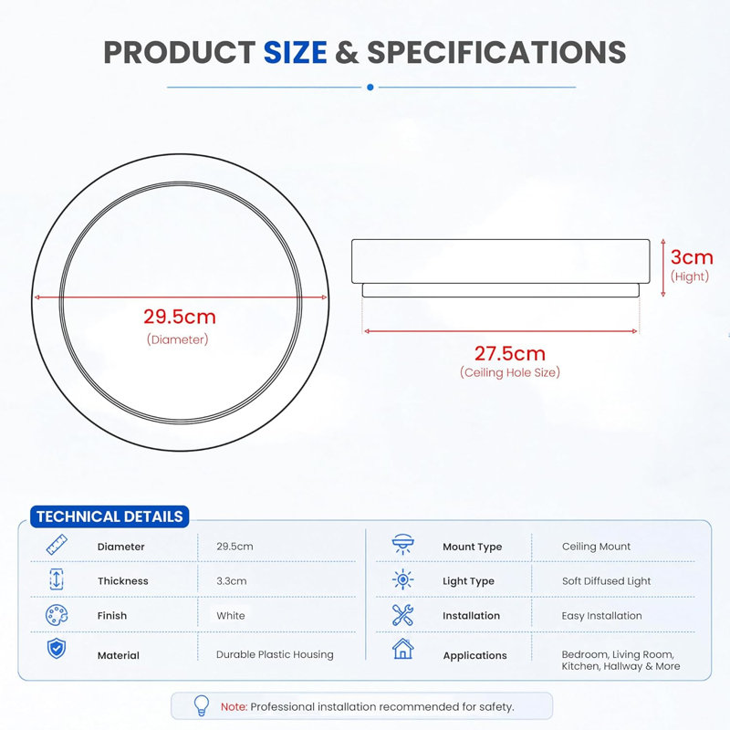 Recessed Ceiling Downlights Cool White 6400K Ultra Slim Flush Mount Panel Lights Adjustable Spot Lights for Home Kitchen Bedroom Bathroom  10 Pack