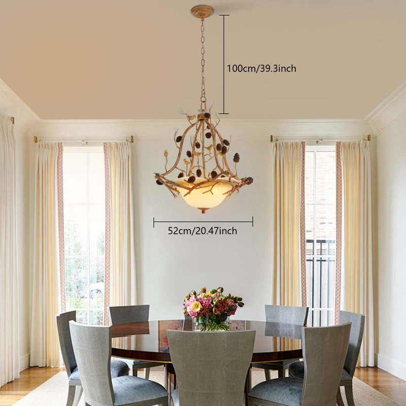 3 Lights Farmhouse Retro Branch Creative Chandelier
