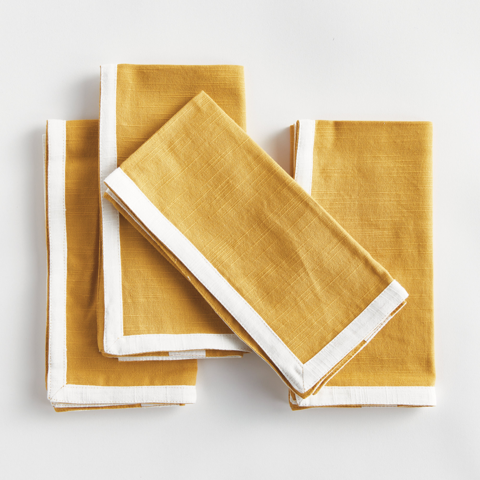 Nigel Saffron Dinner Napkins, Yellow/White