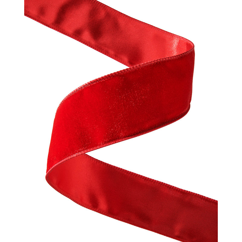 910cm Solid Colour Velvet Ribbon, Red