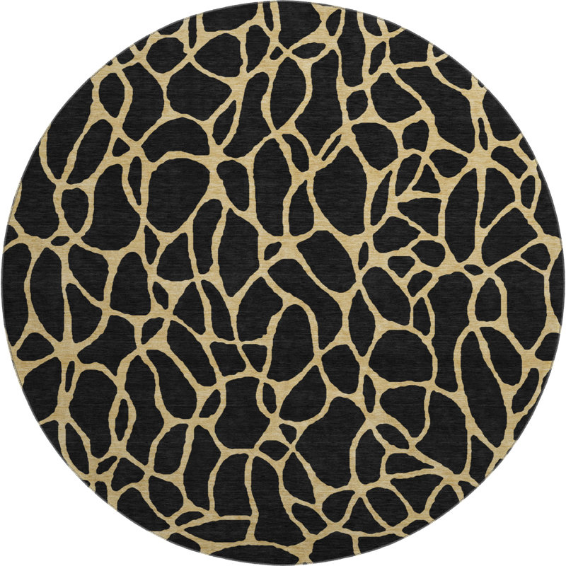 Premium Machine Washable Guada AMF1023 Geometric Rug, Round 8'
