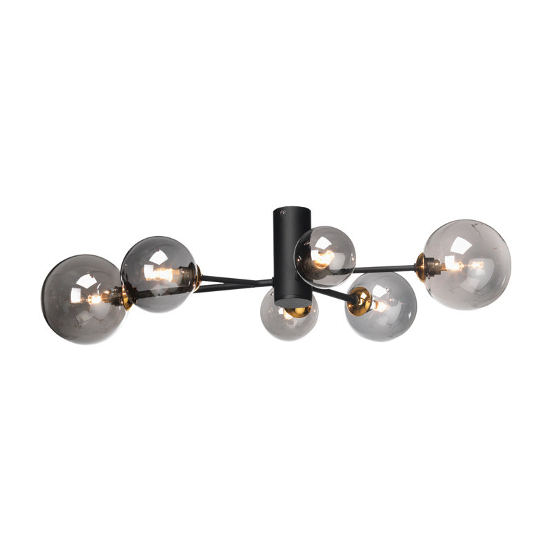 Simsbury 6 - Light Black/Smoke Geometric Pendant