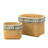 Set Of 2 Rectangular Basket Planters With Geometric Trim, L:10.5X8.5X8" S:7.5X5.5X6.5"