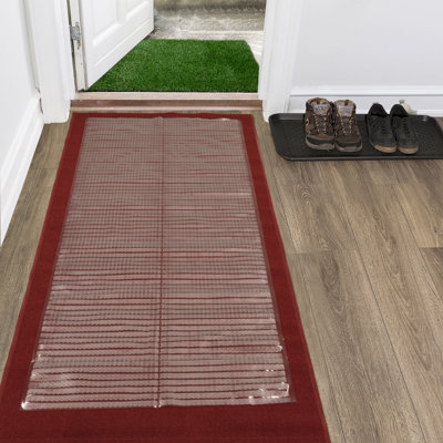 Floor Protector Waterproof Non-Slip Clear Design Indoor Protector Runner Rug, Clear