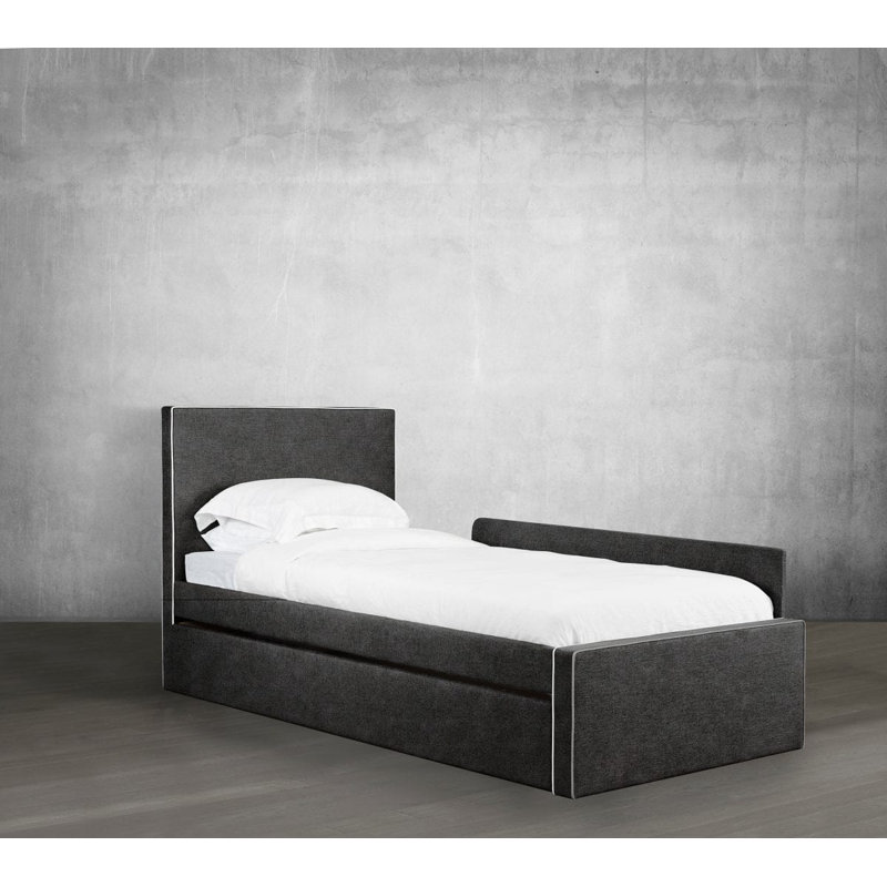 Lit convertible pour tout-petit avec couchette Ilene, Twin, Air Leather - Stone