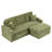 80" Loveseats Sofa With Ottoman-772832360