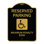 Enseigne signée de la série Designer - pénalité maximale de 250 $ (avec symbole de personne à mobilité réduite) | Enseigne architecturale en aluminium de gros calibre noir et or 18 po x 24 po | Fabriquée aux États-Unis