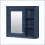 Pharmacie murale 30 x 28 avec 3 tablettes ouvertes et tablette réglable - bleu-130039166