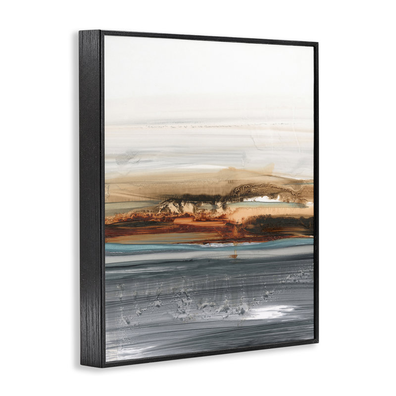 Giclée de mer abstraite par Victoria Barnes, Giclée encadrée noir minuit, H 14 po x l 11 po