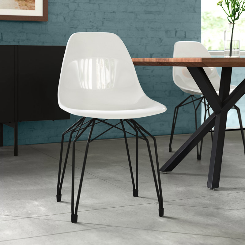 Chaise d'appoint Emelle Diamond, blanc, Chrome