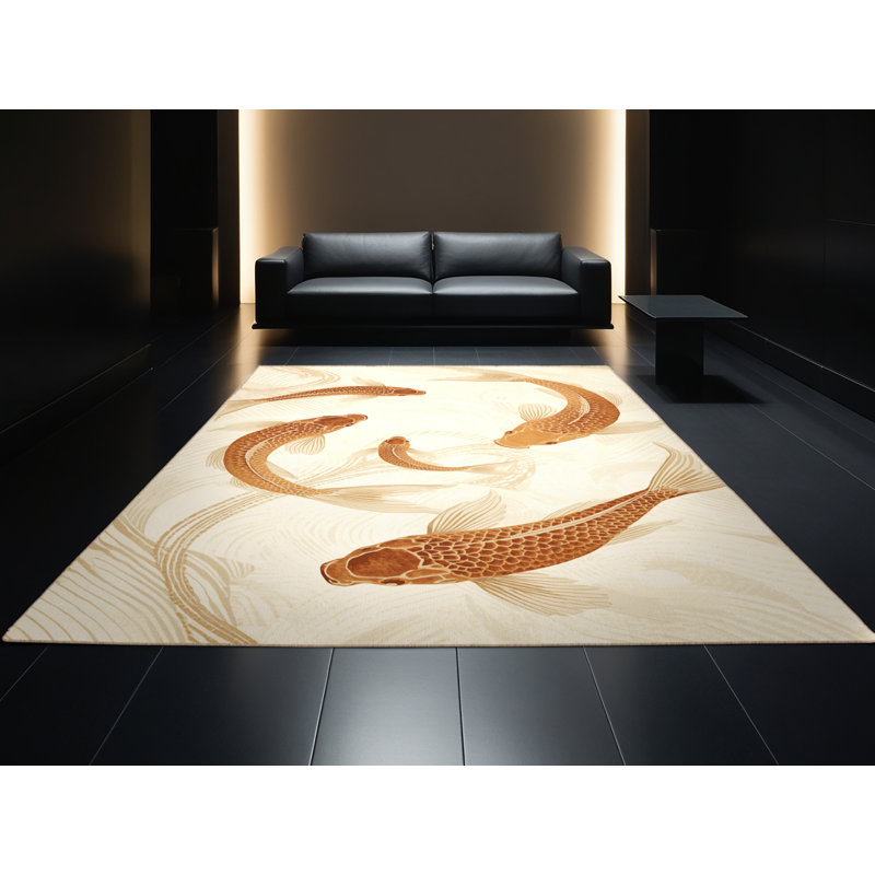 Tapis beige délavé à la machine Pavanvir, 6 x 9
