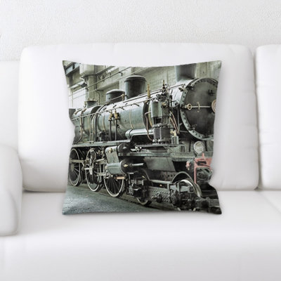 Train Microsuede Reversible Throw Pillow