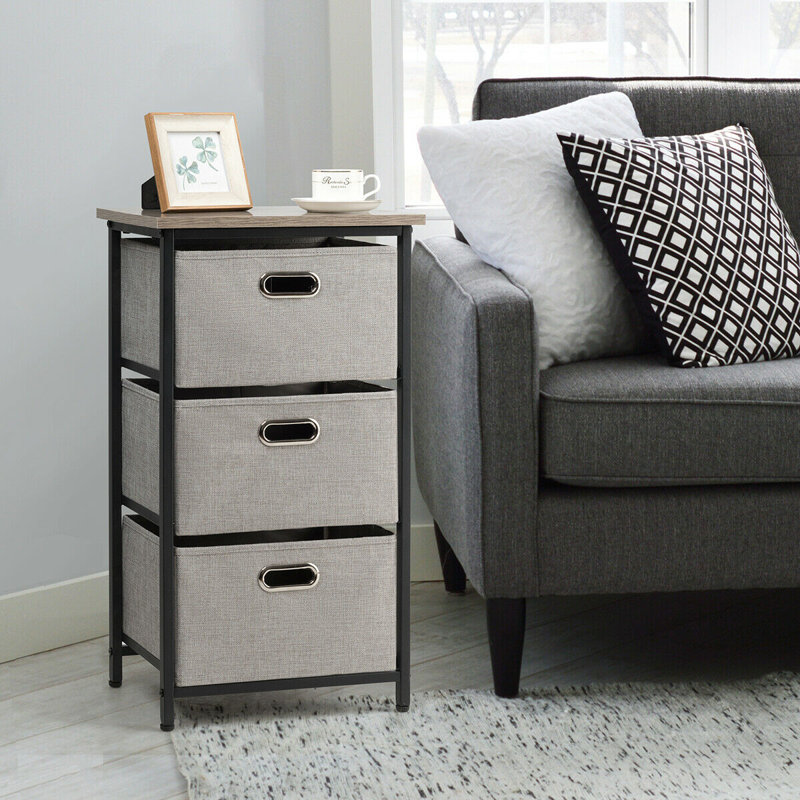Commode 3 tiroirs, Noir
