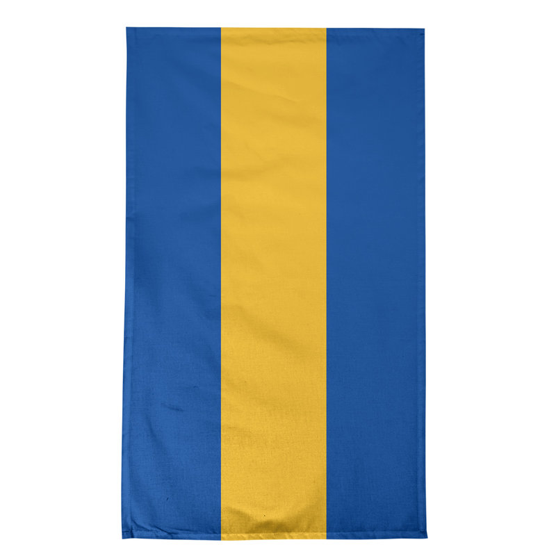 Anaheim Stripe Tea Towel Kitchen Towel, Poly Twill, Royal Blue/Gold/Royal Blue