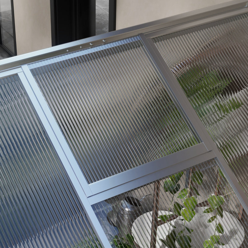 Velin Modern Aluminium Frame Walk-In Greenhouse With Double Wall Polycarbonate Panels