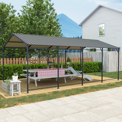 12x21 FT Metal Carport with Galvanized Steel Roof and Frame for Cars, Trucks, Boats & Tractors