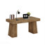 Bureau de direction moderne 55,12 po en bois brun clair avec double caisson pour bureau, salle à manger