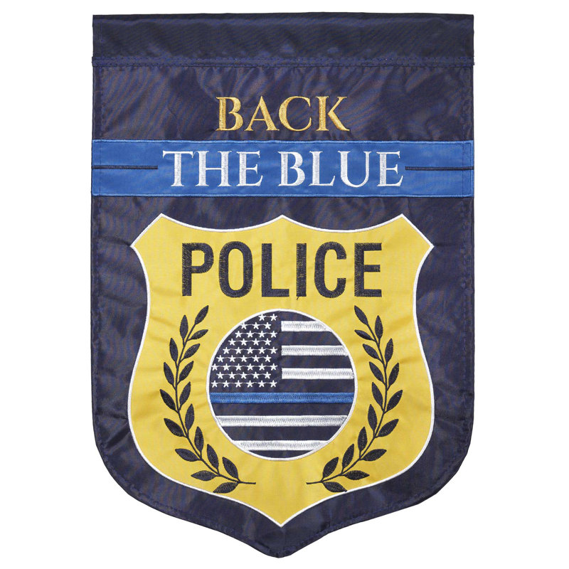 Drapeau de police en polyester à 2 côtés 1 pi 6 po x 1 pi Police