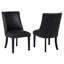 Chaise d'appoint Astrid en similicuir noir (ensemble de 2)-123801228-114814509
