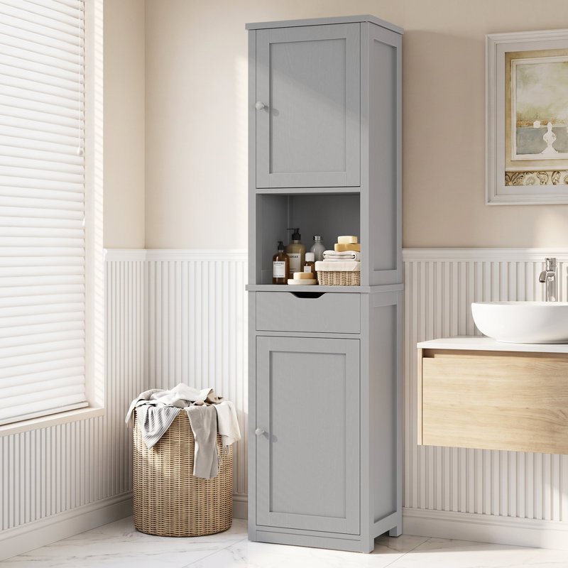 Armoire de rangement autoportante pour salle de bain, Grey