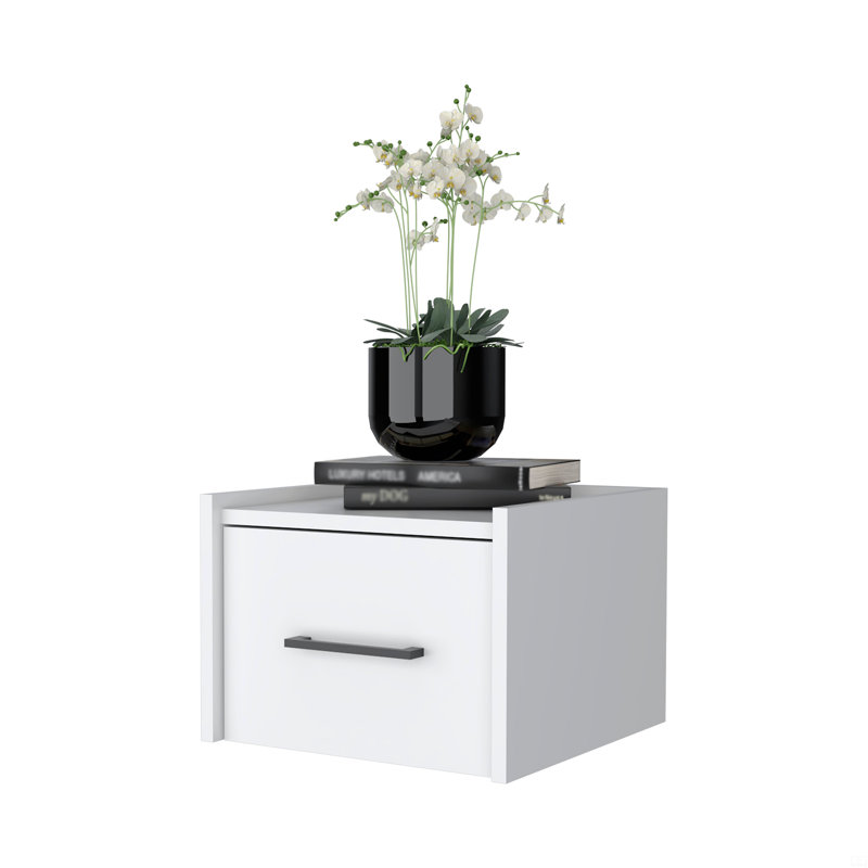 Table de chevet murale flottante, Blanc
