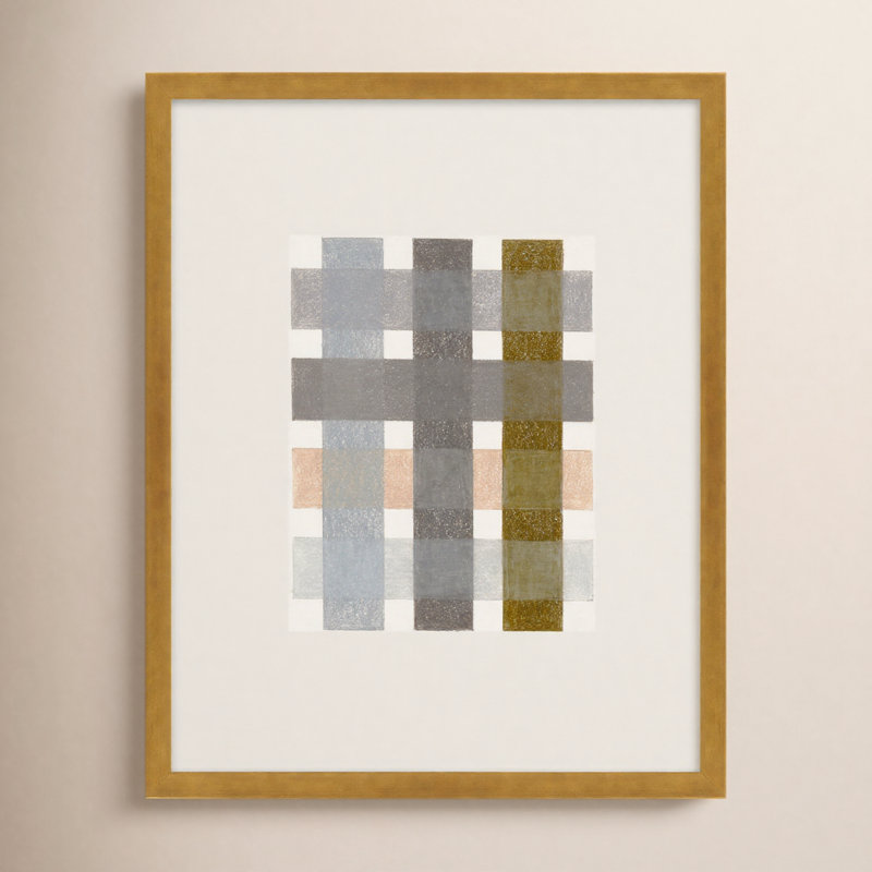 Untitled (Gridlock) No.1 By Beth James - Framed Wall Art, 24" W x 30" H, Gold Framed