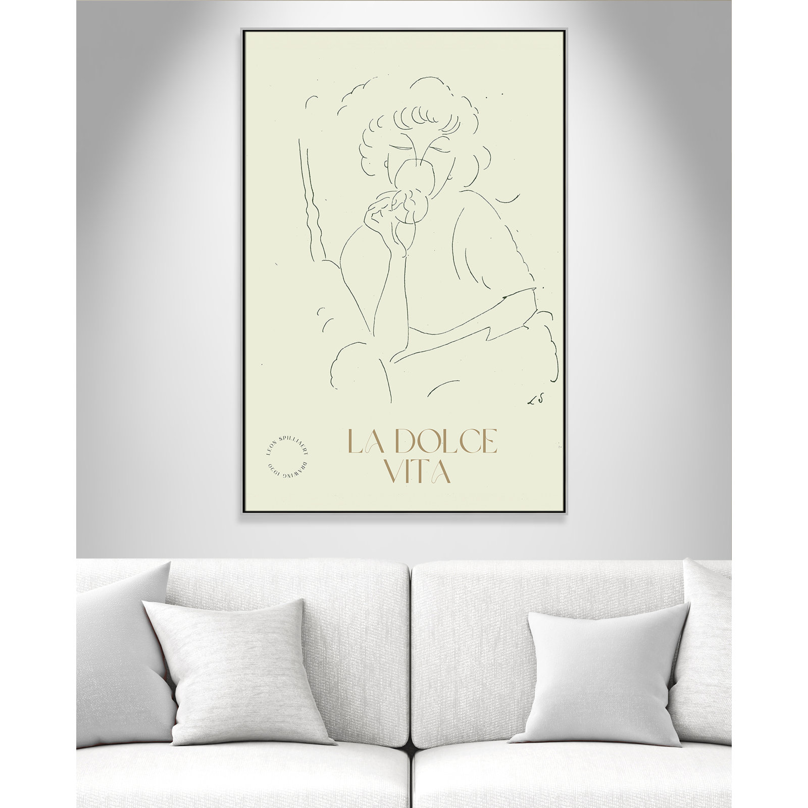 Dottie "La Dolce Vita" Print, 61.5" H x 41.5" W, Silver