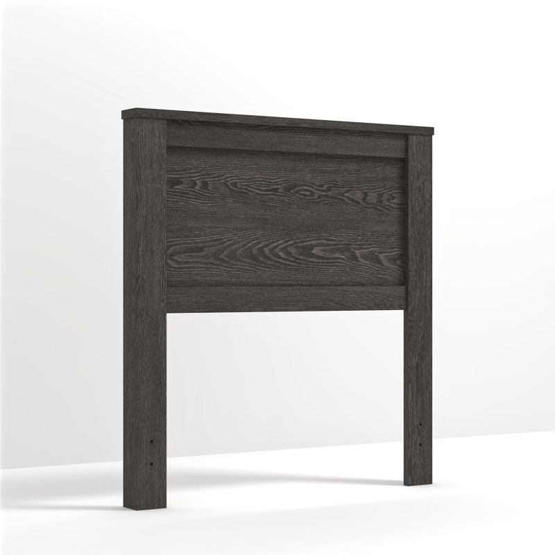 Tevrat Panel Headboard, Dark Grey Oak, Twin