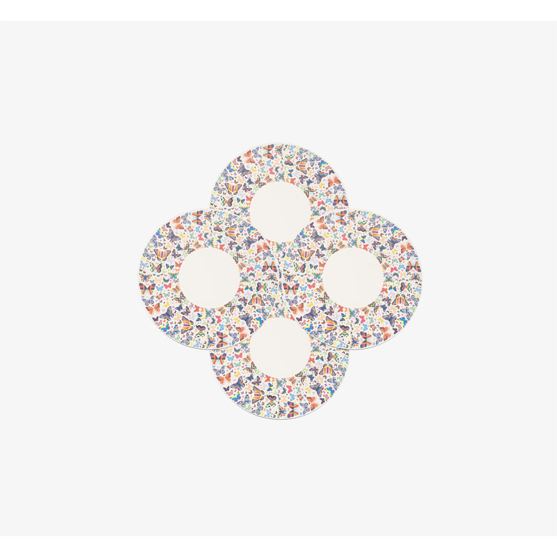Assiette plate multicolore à papillons