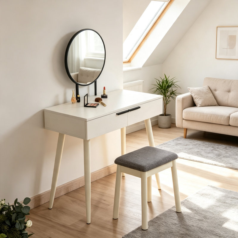 Dressing Table with Mirror and Drawers and Storage Included