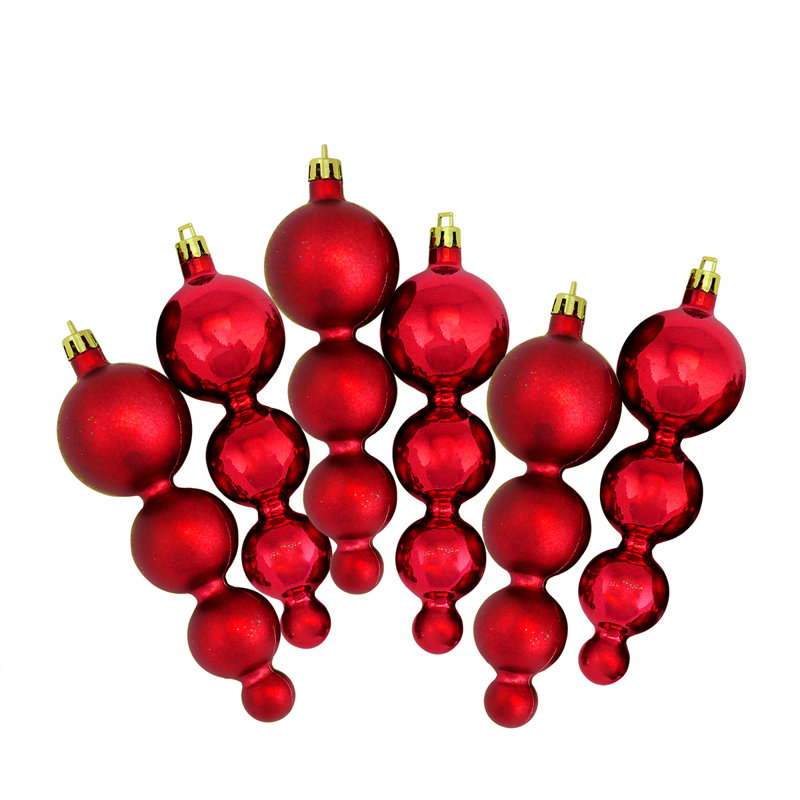 Ornement de Noël incassable à 2 finitions, Rouge