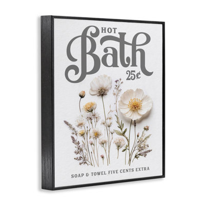 Pressed Flowers Hot Bath Framed Giclee, design by Lettered and Lined