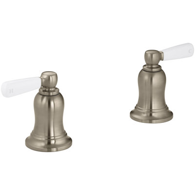 Ensemble de robinetterie pour baignoire Ã  haut dÃ©bit Bancroft Ã  montage sur rebord, avec poignÃ©es Ã  levier en cÃ©ramique blanche (robinet non inclus)