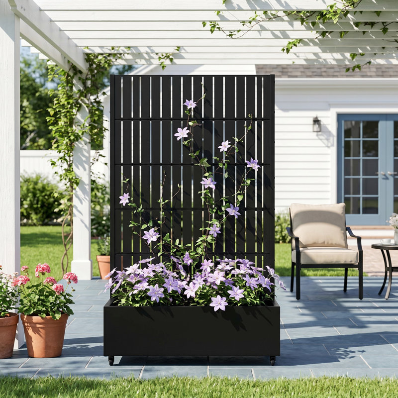 Planter Box, 185cm H x 120cm W x 40cm D, Black