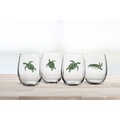 Sea Turtle Stemless Wine Glasses