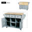 Chariot de cuisine avec comptoir rabattable et supports de rangement internes-1885210979