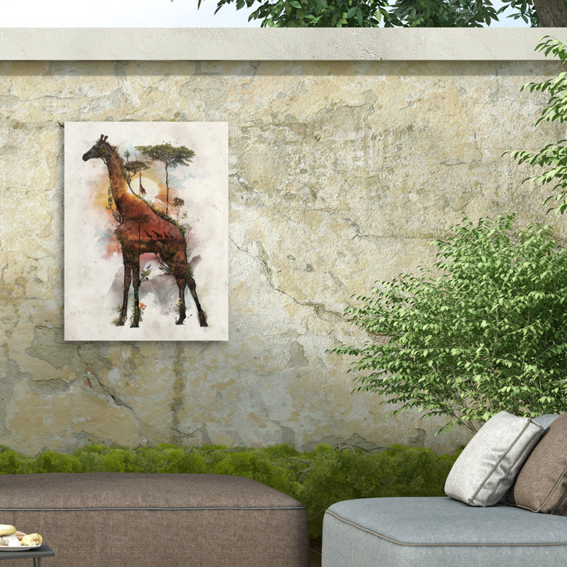 Toile d'extérieur Barrett Biggers Giraffe, H 14 po x l 19 po