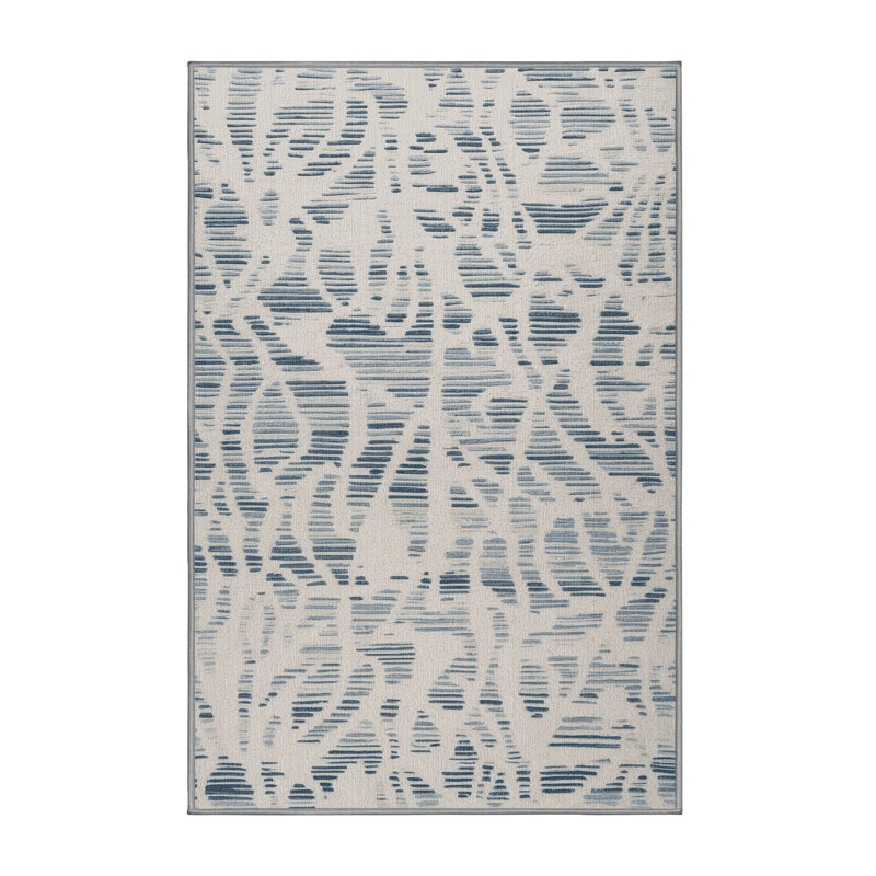 Tapis abstrait gris lavable à la machine, Rectangulaire 8 pi x 12 pi