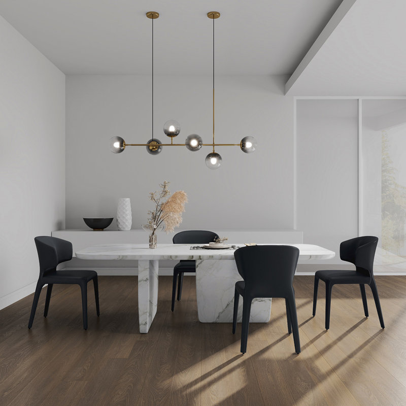 Chaise de salle à manger rembourrée noire Conrad - ensemble de 2