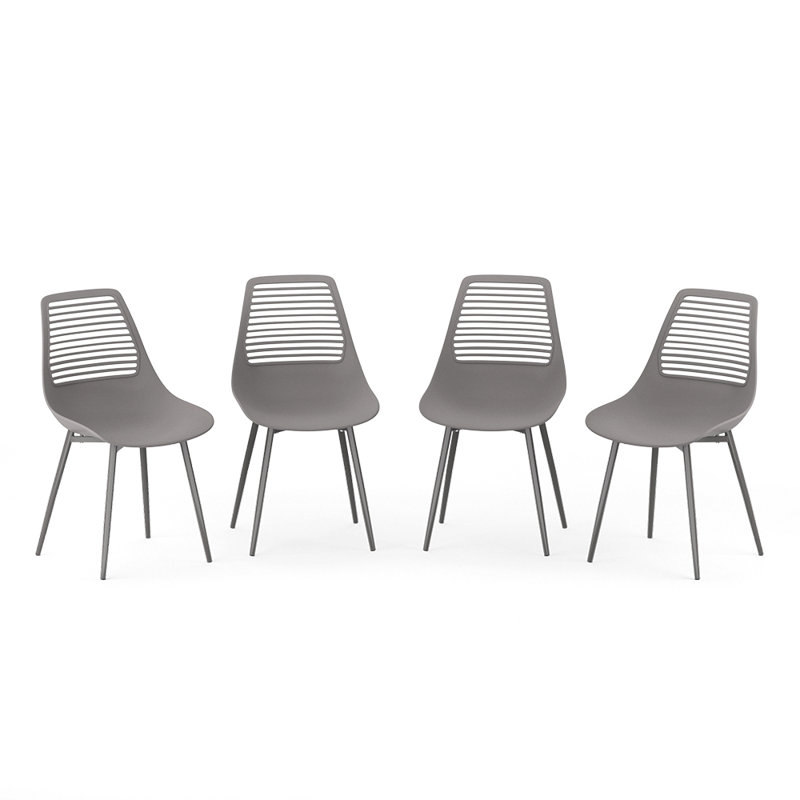 Outdoor Patio Dining Side Chair, Grey/Brown