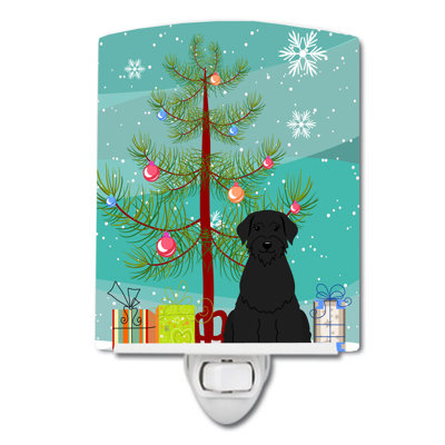 Éclairage de nuit en céramique et arbre de noël beagle