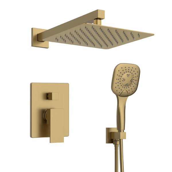 Robinet de douche avec valve brute, Or brossé