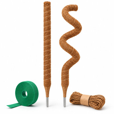 Lot de 2 tuteurs flexibles en fibre de coco de 74 cm (29 po) pour plantes grimpantes